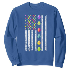 Easter Eggs American Flag Patriotic Sweatshirt Happy Easter Day TS02 Royal Blue Print Your Wear