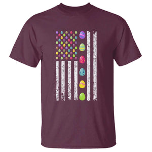 Easter Eggs American Flag Patriotic T Shirt Happy Easter Day TS02 Maroon Print Your Wear