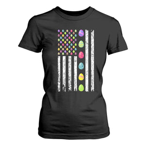 Easter Eggs American Flag Patriotic T Shirt For Women Happy Easter Day TS02 Black Print Your Wear