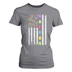 Easter Eggs American Flag Patriotic T Shirt For Women Happy Easter Day TS02 Charcoal Print Your Wear