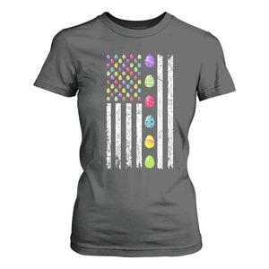 Easter Eggs American Flag Patriotic T Shirt For Women Happy Easter Day TS02 Dark Heather Print Your Wear