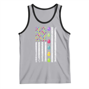 Easter Eggs American Flag Patriotic Tank Top Happy Easter Day TS02 Athletic Heather Black Print Your Wear