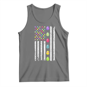 Easter Eggs American Flag Patriotic Tank Top Happy Easter Day TS02 Black Heather Print Your Wear