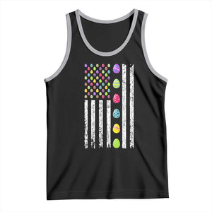 Easter Eggs American Flag Patriotic Tank Top Happy Easter Day TS02 Black Athletic Heather Print Your Wear