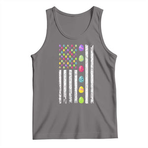 Easter Eggs American Flag Patriotic Tank Top Happy Easter Day TS02 Deep Heather Print Your Wear