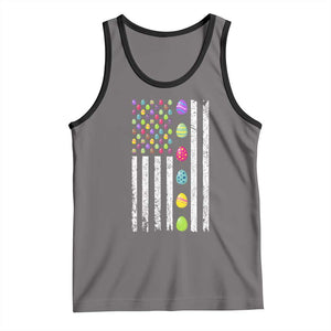 Easter Eggs American Flag Patriotic Tank Top Happy Easter Day TS02 Deep Heather Black Print Your Wear