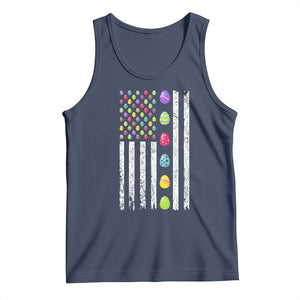 Easter Eggs American Flag Patriotic Tank Top Happy Easter Day TS02 Navy Print Your Wear