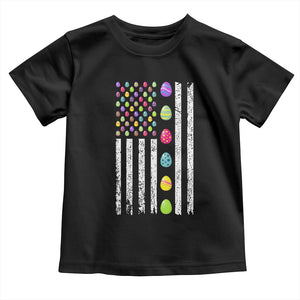 Easter Eggs American Flag Patriotic Toddler T Shirt Happy Easter Day TS02 Black Print Your Wear