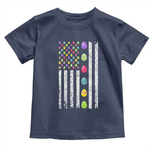 Easter Eggs American Flag Patriotic Toddler T Shirt Happy Easter Day TS02 Navy Print Your Wear