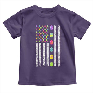 Easter Eggs American Flag Patriotic Toddler T Shirt Happy Easter Day TS02 Purple Print Your Wear