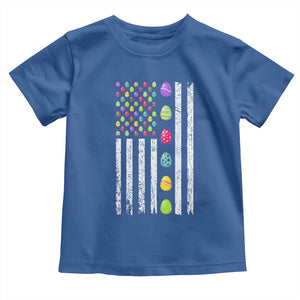 Easter Eggs American Flag Patriotic Toddler T Shirt Happy Easter Day TS02 Royal Blue Print Your Wear