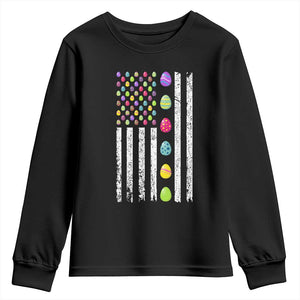 Easter Eggs American Flag Patriotic Youth Sweatshirt Happy Easter Day TS02 Black Print Your Wear
