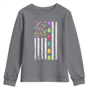 Easter Eggs American Flag Patriotic Youth Sweatshirt Happy Easter Day TS02 Charcoal Print Your Wear