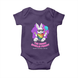 Happy 420 Easter Baby Onesie The Bunny Smells Funny TS02 Purple Print Your Wear