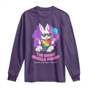 Happy 420 Easter Long Sleeve Shirt The Bunny Smells Funny TS02 Purple Print Your Wear