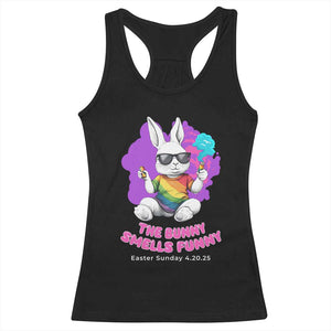 Happy 420 Easter Racerback Tank Top The Bunny Smells Funny TS02 Black Print Your Wear