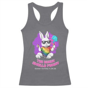 Happy 420 Easter Racerback Tank Top The Bunny Smells Funny TS02 Charcoal Print Your Wear