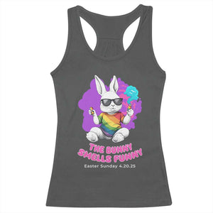 Happy 420 Easter Racerback Tank Top The Bunny Smells Funny TS02 Dark Heather Print Your Wear