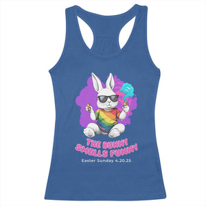 Happy 420 Easter Racerback Tank Top The Bunny Smells Funny TS02 Royal Blue Print Your Wear