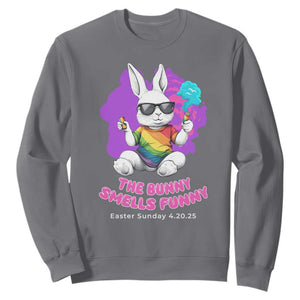 Happy 420 Easter Sweatshirt The Bunny Smells Funny TS02 Charcoal Print Your Wear