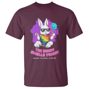 Happy 420 Easter T Shirt The Bunny Smells Funny TS02 Maroon Print Your Wear