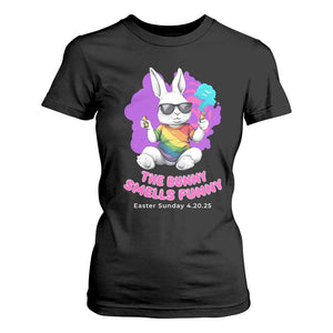 Happy 420 Easter T Shirt For Women The Bunny Smells Funny TS02 Black Print Your Wear