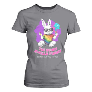 Happy 420 Easter T Shirt For Women The Bunny Smells Funny TS02 Charcoal Print Your Wear