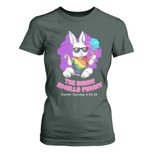 Happy 420 Easter T Shirt For Women The Bunny Smells Funny TS02 Dark Forest Green Print Your Wear
