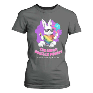 Happy 420 Easter T Shirt For Women The Bunny Smells Funny TS02 Dark Heather Print Your Wear