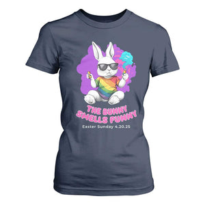 Happy 420 Easter T Shirt For Women The Bunny Smells Funny TS02 Navy Print Your Wear