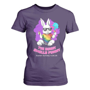 Happy 420 Easter T Shirt For Women The Bunny Smells Funny TS02 Purple Print Your Wear