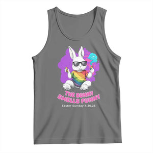 Happy 420 Easter Tank Top The Bunny Smells Funny TS02 Black Heather Print Your Wear