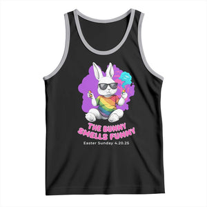 Happy 420 Easter Tank Top The Bunny Smells Funny TS02 Black Athletic Heather Print Your Wear