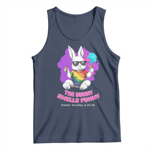 Happy 420 Easter Tank Top The Bunny Smells Funny TS02 Navy Print Your Wear
