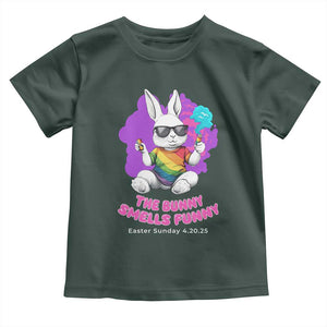 Happy 420 Easter Toddler T Shirt The Bunny Smells Funny TS02 Dark Forest Green Print Your Wear