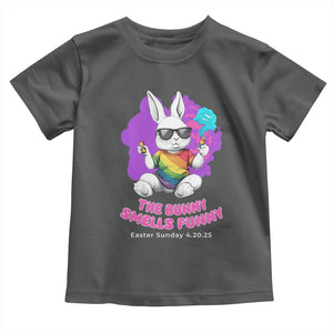Happy 420 Easter Toddler T Shirt The Bunny Smells Funny TS02 Dark Heather Print Your Wear