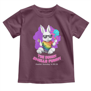 Happy 420 Easter Toddler T Shirt The Bunny Smells Funny TS02 Maroon Print Your Wear