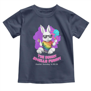 Happy 420 Easter Toddler T Shirt The Bunny Smells Funny TS02 Navy Print Your Wear