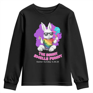 Happy 420 Easter Youth Sweatshirt The Bunny Smells Funny TS02 Black Print Your Wear