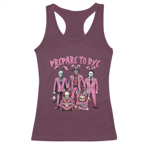 Prepare to Groovy Dye Funny Bunny Easter Racerback Tank Top Horror Dyeing Eggs TS02 Maroon Print Your Wear