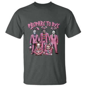 Prepare to Groovy Dye Funny Bunny Easter T Shirt Horror Dyeing Eggs TS02 Dark Heather Print Your Wear
