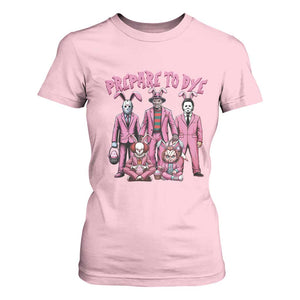Prepare to Groovy Dye Funny Bunny Easter T Shirt For Women Horror Dyeing Eggs TS02 Light Pink Print Your Wear