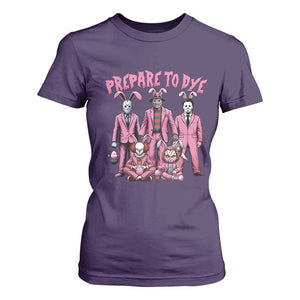 Prepare to Groovy Dye Funny Bunny Easter T Shirt For Women Horror Dyeing Eggs TS02 Purple Print Your Wear