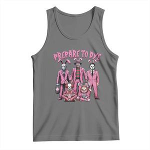 Prepare to Groovy Dye Funny Bunny Easter Tank Top Horror Dyeing Eggs TS02 Black Heather Print Your Wear