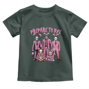 Prepare to Groovy Dye Funny Bunny Easter Toddler T Shirt Horror Dyeing Eggs TS02 Dark Forest Green Print Your Wear