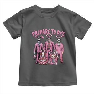 Prepare to Groovy Dye Funny Bunny Easter Toddler T Shirt Horror Dyeing Eggs TS02 Dark Heather Print Your Wear