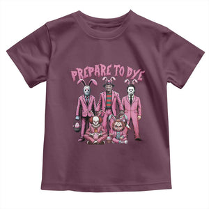 Prepare to Groovy Dye Funny Bunny Easter Toddler T Shirt Horror Dyeing Eggs TS02 Maroon Print Your Wear