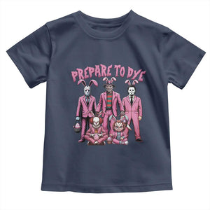 Prepare to Groovy Dye Funny Bunny Easter Toddler T Shirt Horror Dyeing Eggs TS02 Navy Print Your Wear