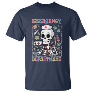 Emergency Department Skeleton Nurse Easter T Shirt ER Nursing Room TS02 Navy Print Your Wear
