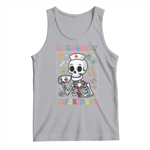 Emergency Department Skeleton Nurse Easter Tank Top ER Nursing Room TS02 Athletic Heather Print Your Wear